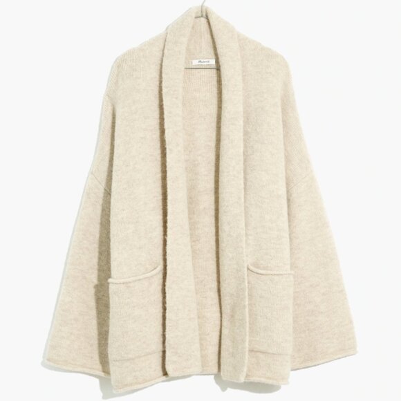 Madewell Mclean Shawl-Collar Cardigan Sweater in Heather Parchment - Picture 3 of 5